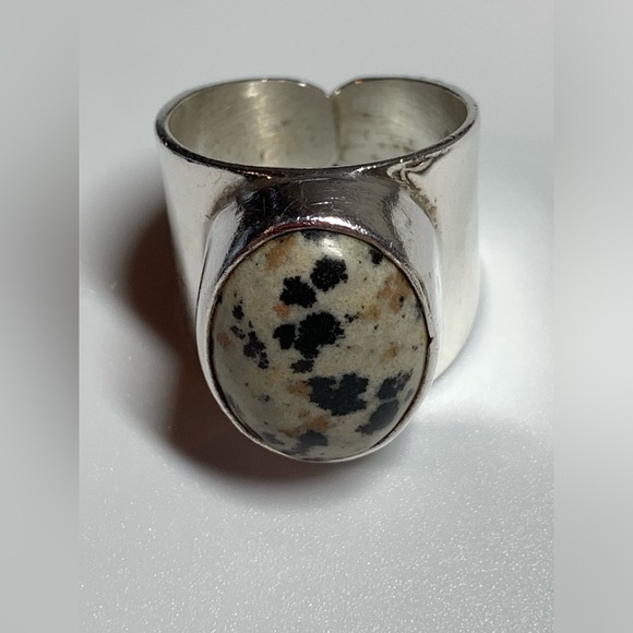 Silpada EXT RARE DALMATIAN JASPER SET - Bracelet - Ring - Pendant Sterling - Picture 4 of 16
